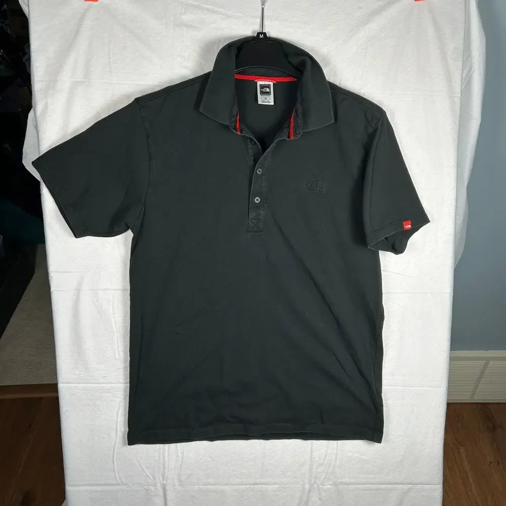 The North Face Men’s Pique Polo Shirt, Solid Black, Embroidered Logo, Size Large